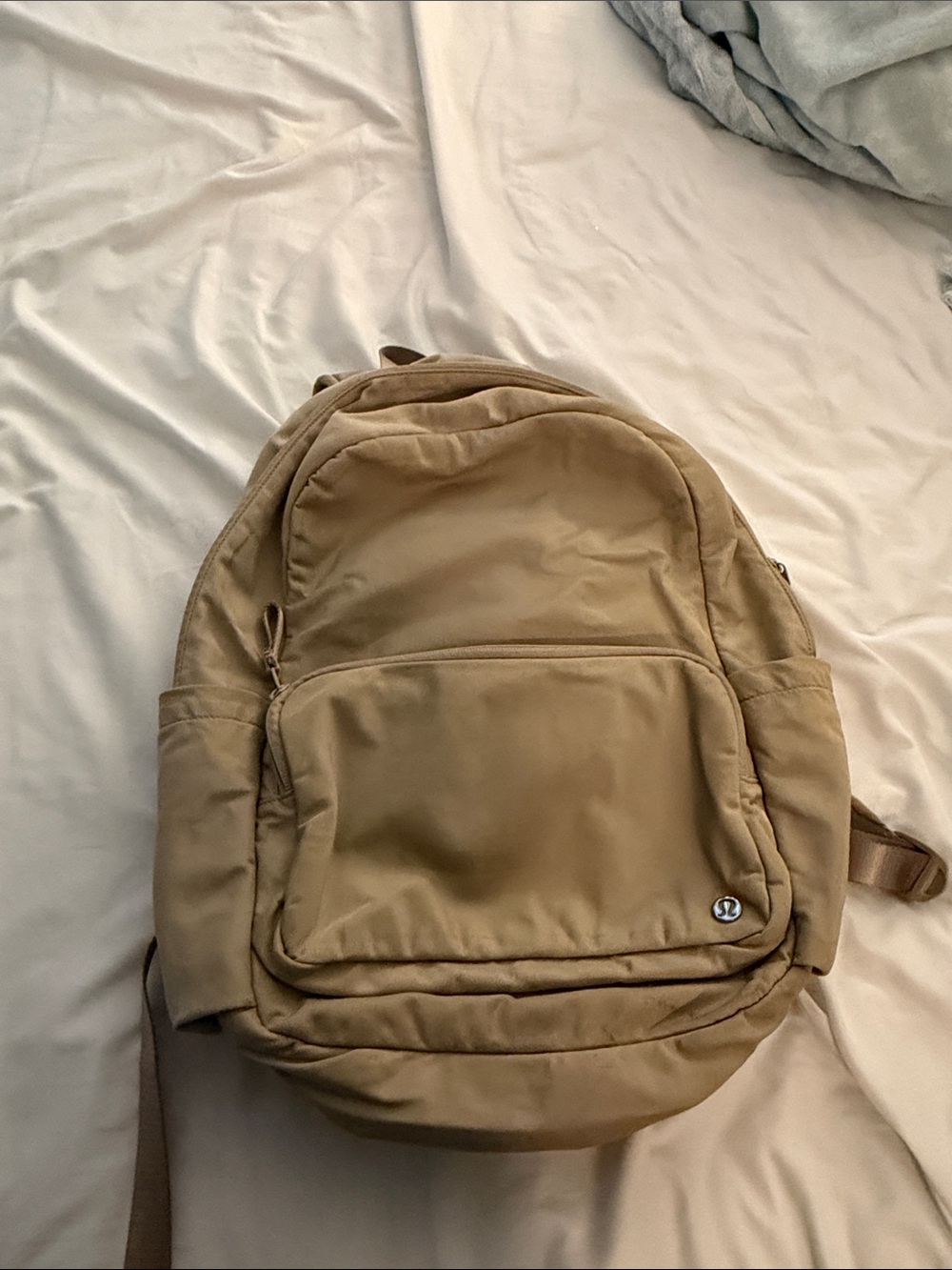 lululemon athletica Beige Backpack with Front Pocket and Side Pocket